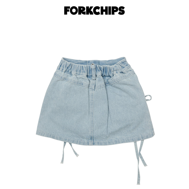 Fork Chips - Korean Children Fashion - #designkidswear - Cube Ribbon Skirt - 3