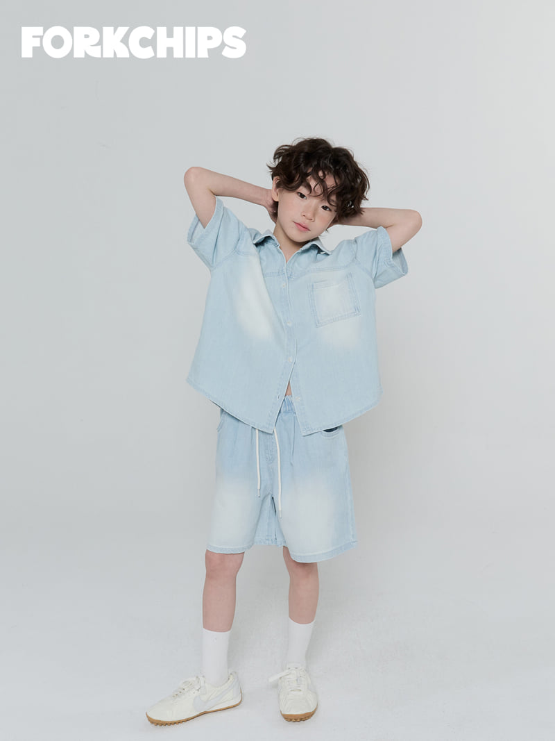 Fork Chips - Korean Children Fashion - #designkidswear - Sky Shorts - 12