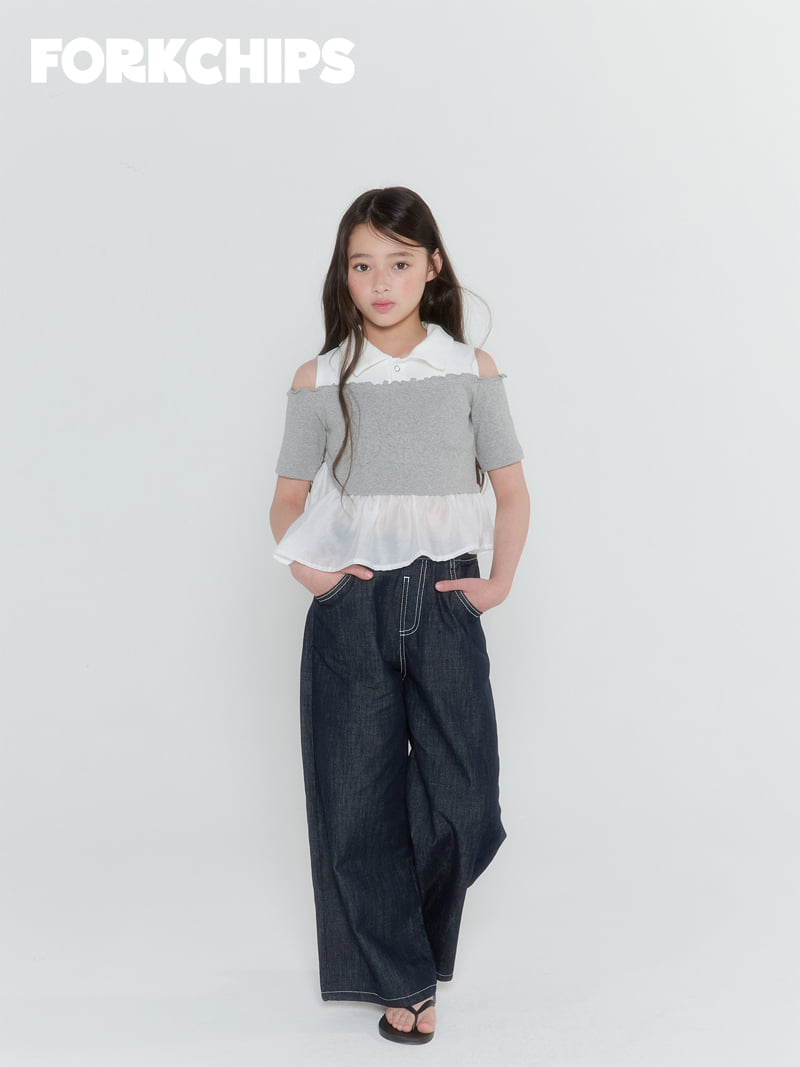 Fork Chips - Korean Children Fashion - #designkidswear - Paper Shoulder Tee - 9