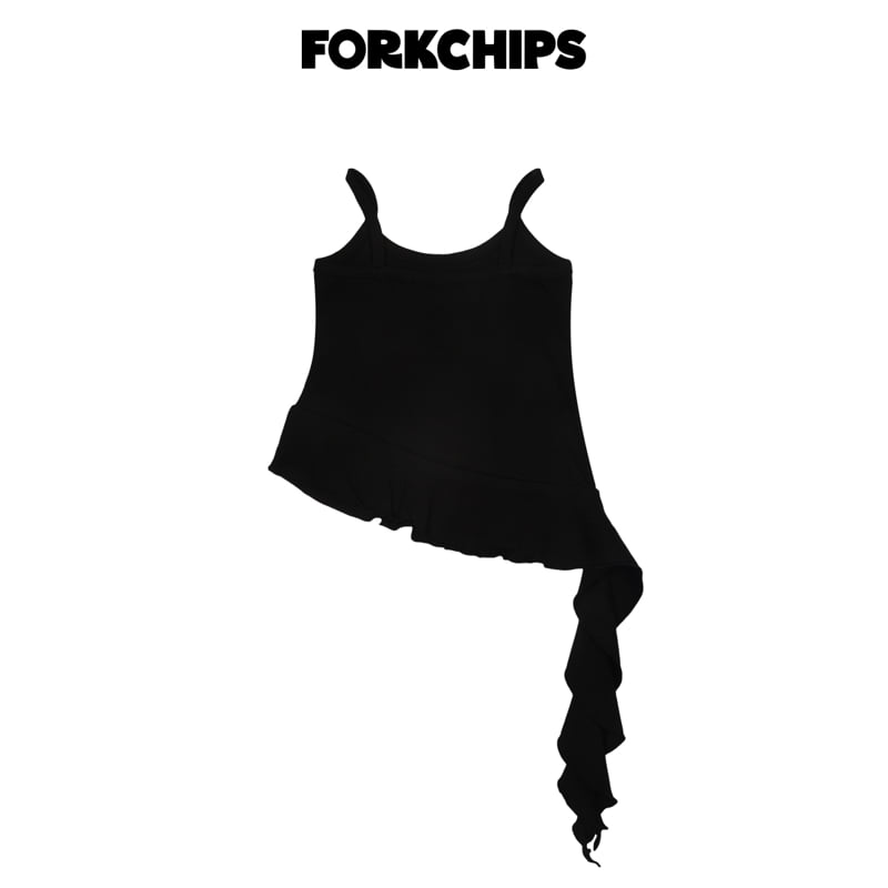 Fork Chips - Korean Children Fashion - #childrensboutique - Unbalanced Ruffle Sleeveless - 4