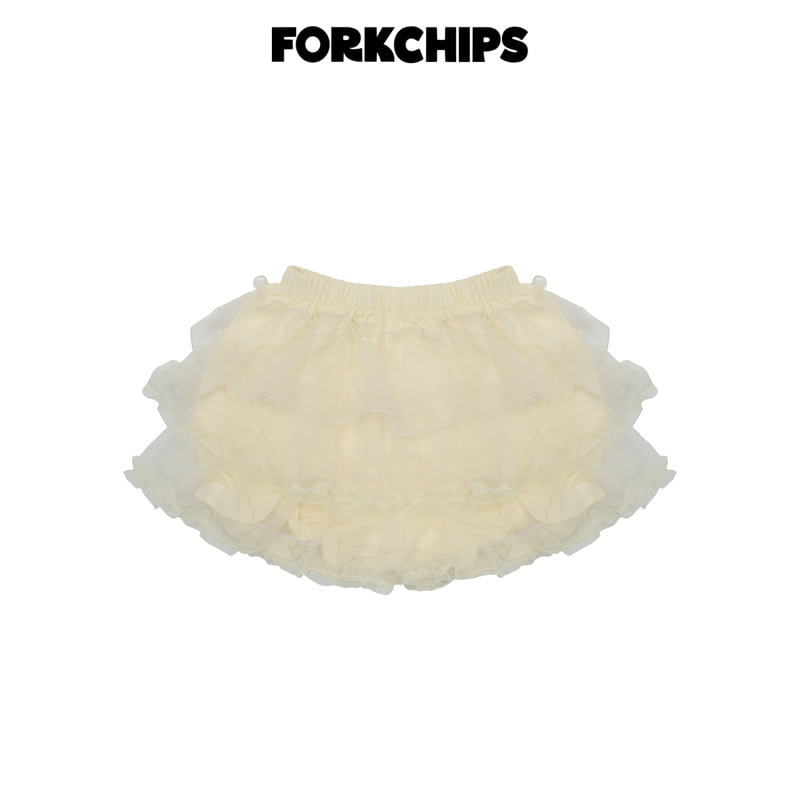 Fork Chips - Korean Children Fashion - #discoveringself - Caramel Tiered Skirt - 3