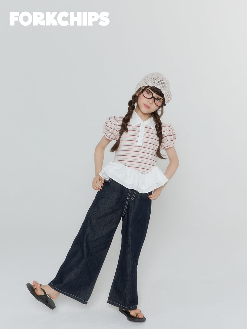 Fork Chips - Korean Children Fashion - #discoveringself - Eve Frill Collar Tee - 7