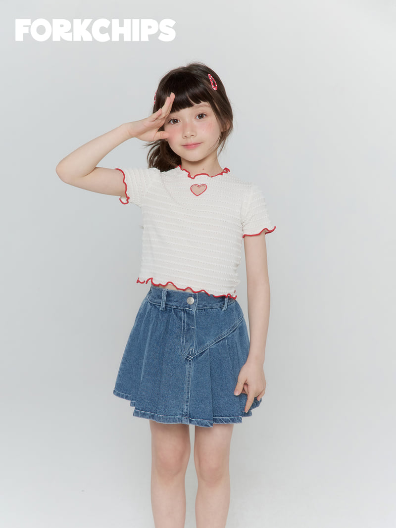 Fork Chips - Korean Children Fashion - #discoveringself - Flip Denim Skirt - 6