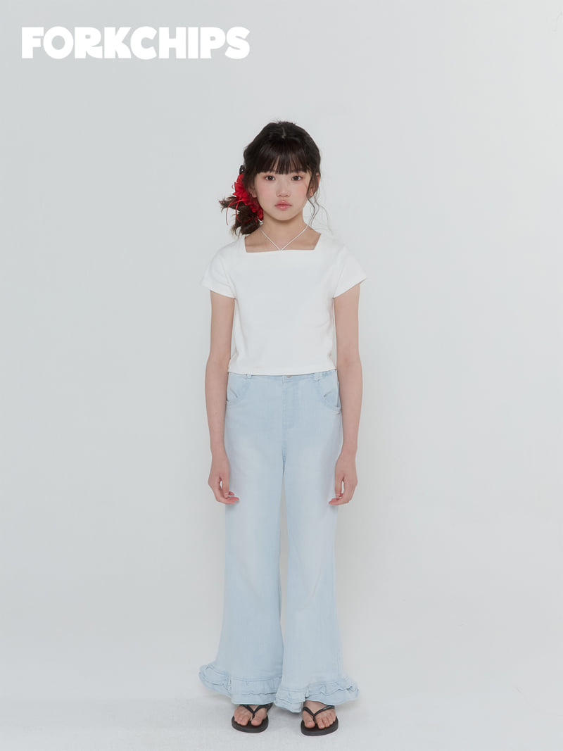 Fork Chips - Korean Children Fashion - #discoveringself - Edge Ribbon Tee - 11