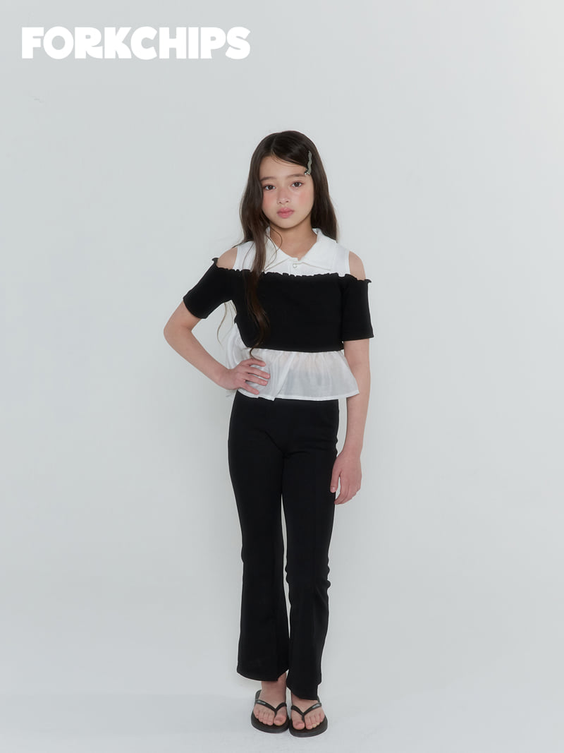 Fork Chips - Korean Children Fashion - #discoveringself - Paper Shoulder Tee - 10