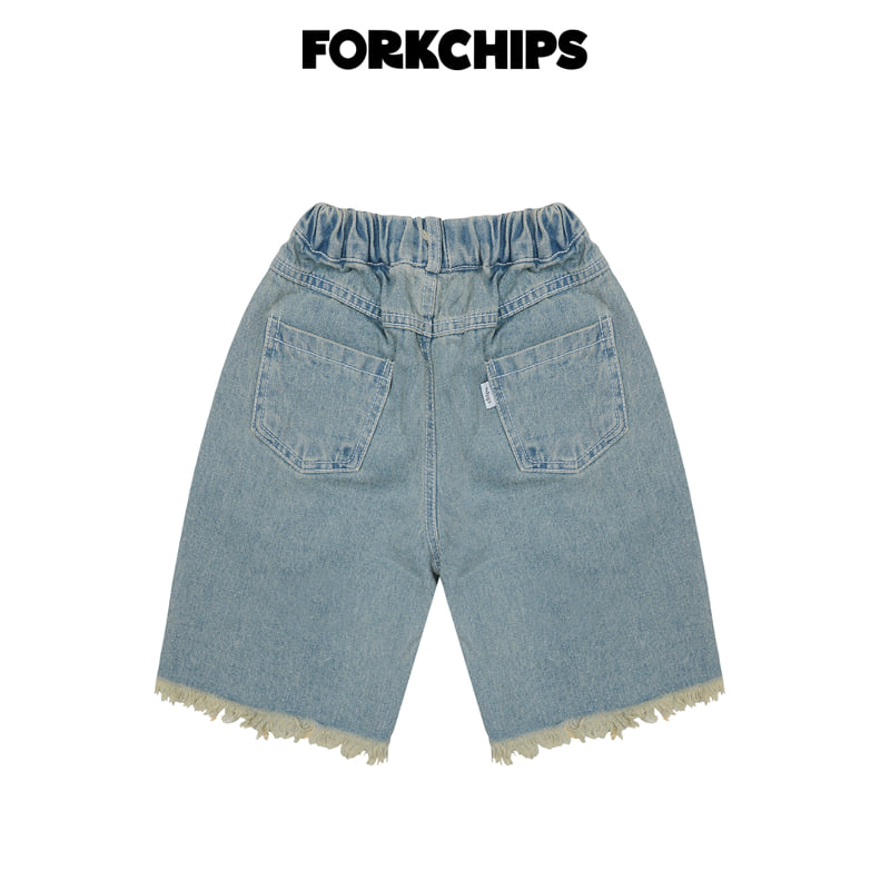 Fork Chips - Korean Children Fashion - #fashionkids - Grunge Denim Pants - 3