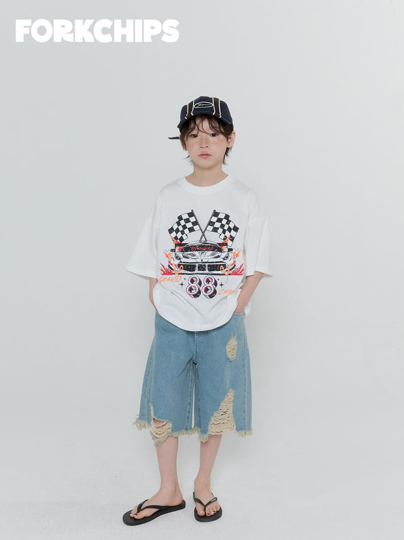 Fork Chips - Korean Children Fashion - #fashionkids - Racing Tee