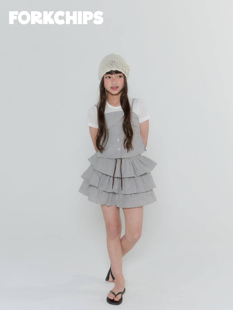 Fork Chips - Korean Children Fashion - #fashionkids - Noir Tiered Skirt