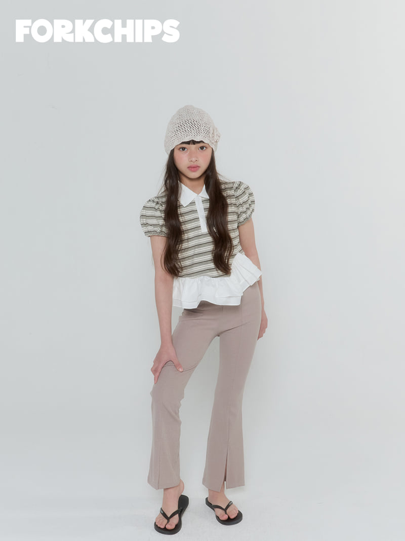 Fork Chips - Korean Children Fashion - #fashionkids - Eve Frill Collar Tee - 8