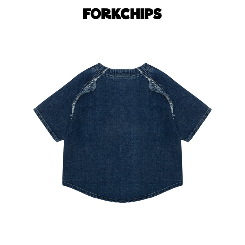 Fork Chips - Korean Children Fashion - #fashionkids - Bold Denim Shirt - 3