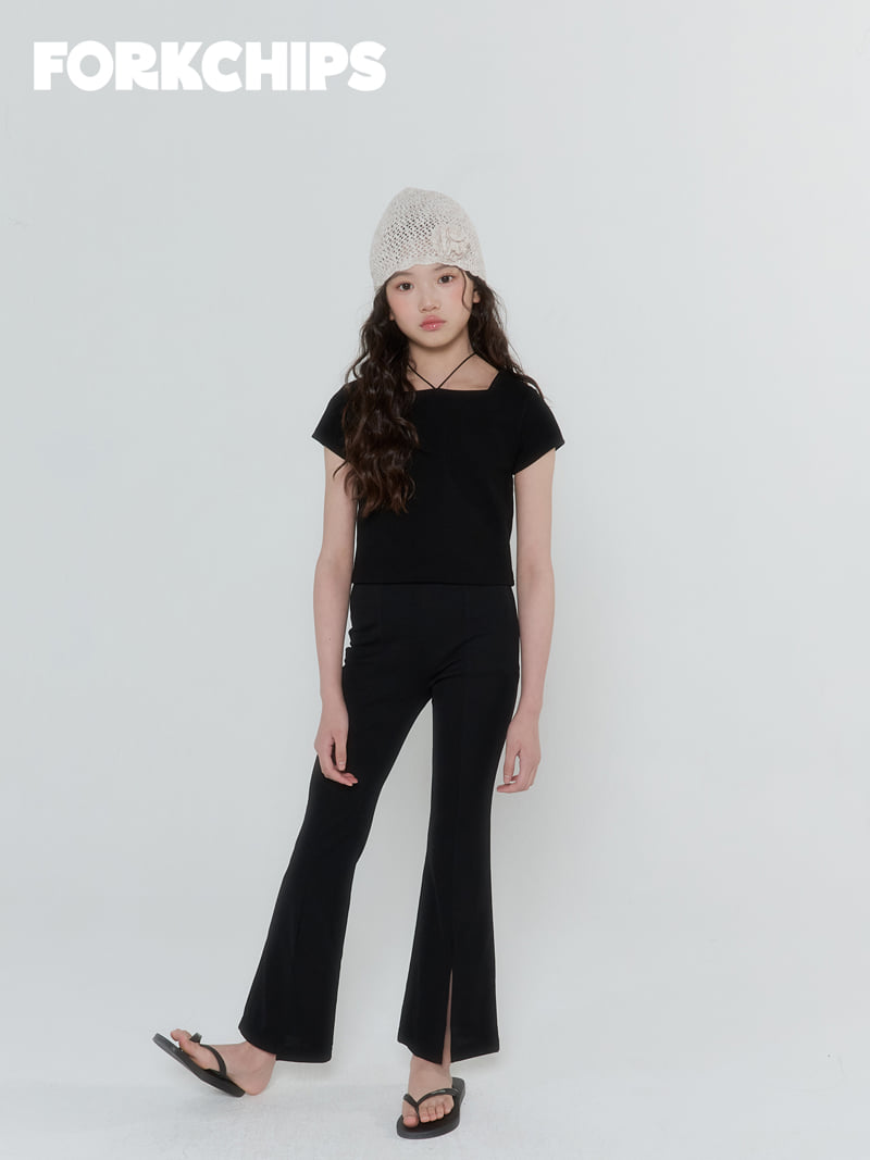 Fork Chips - Korean Children Fashion - #fashionkids - Edge Ribbon Tee - 12