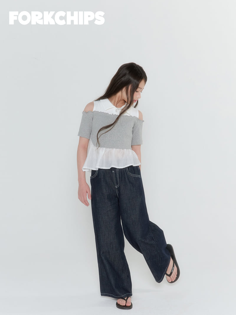 Fork Chips - Korean Children Fashion - #fashionkids - Paper Shoulder Tee - 11