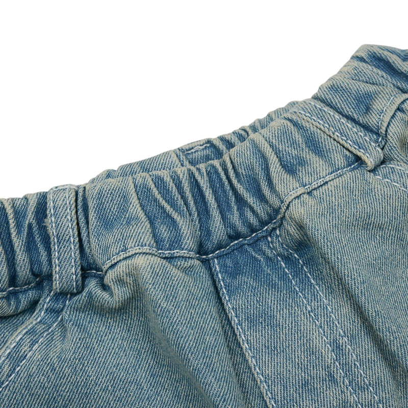 Fork Chips - Korean Children Fashion - #fashionkids - Grunge Denim Pants - 4