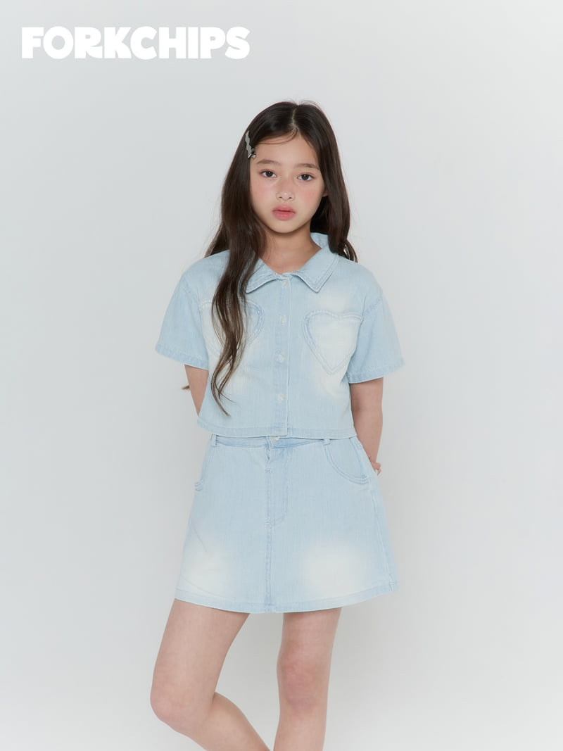 Fork Chips - Korean Children Fashion - #kidsshorts - Sunday Crop Shirt
