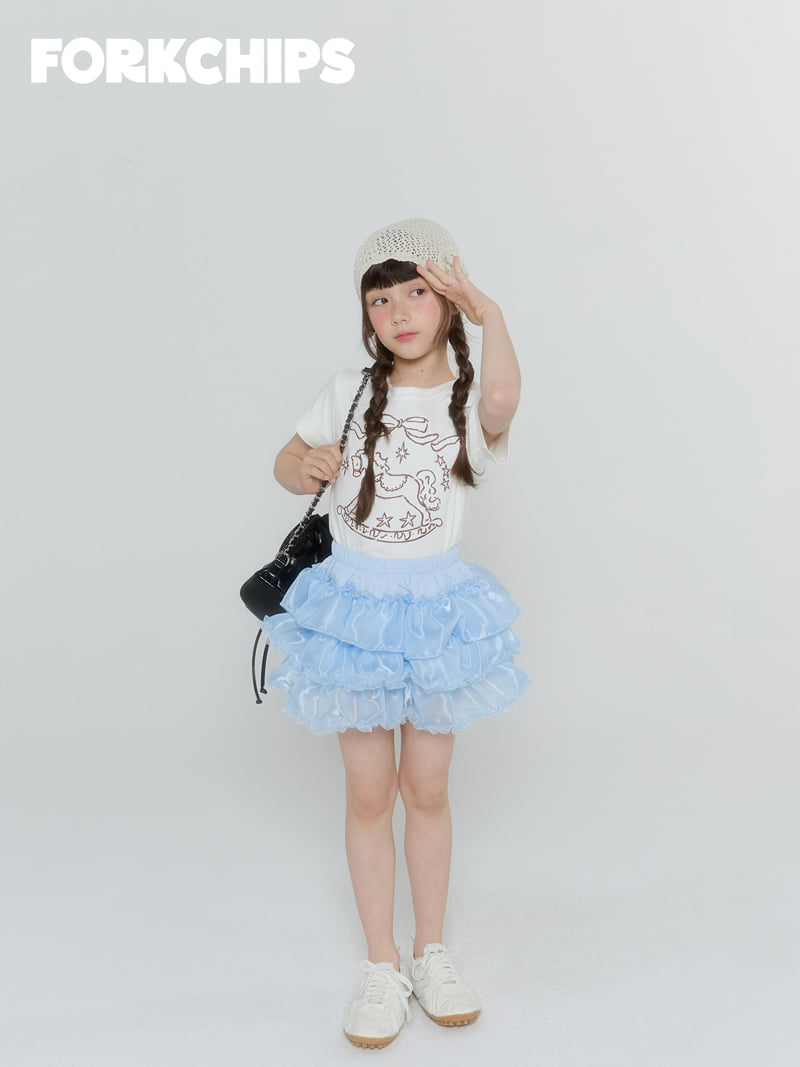 Fork Chips - Korean Children Fashion - #kidsshorts - Candy Tiered Skirt - 6