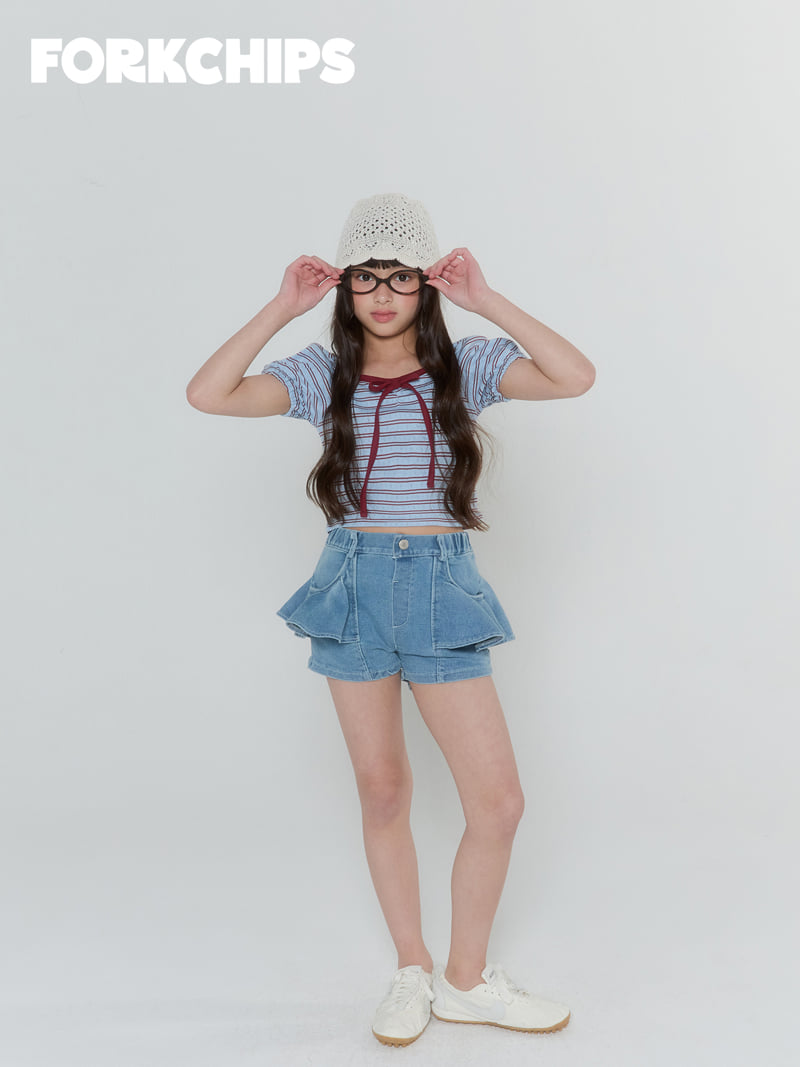 Fork Chips - Korean Children Fashion - #kidsshorts - Jelly Puff Tee - 8