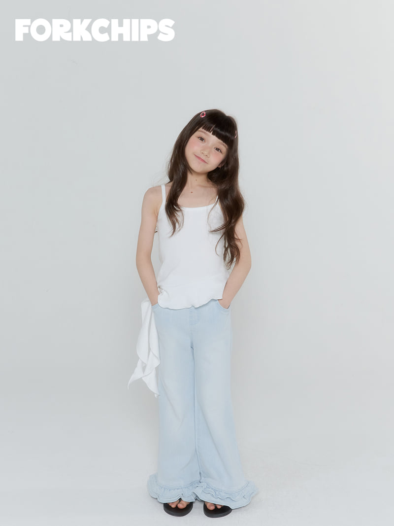 Fork Chips - Korean Children Fashion - #kidsshorts - Unbalanced Ruffle Sleeveless - 7
