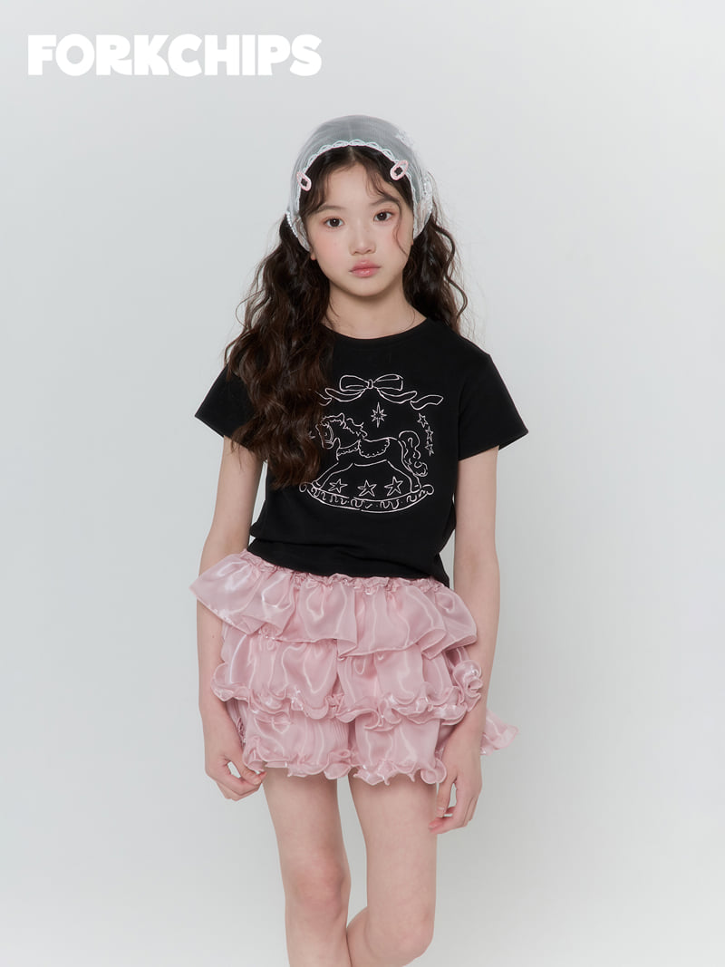 Fork Chips - Korean Children Fashion - #kidsstore - Horse Embroidery Tee - 12