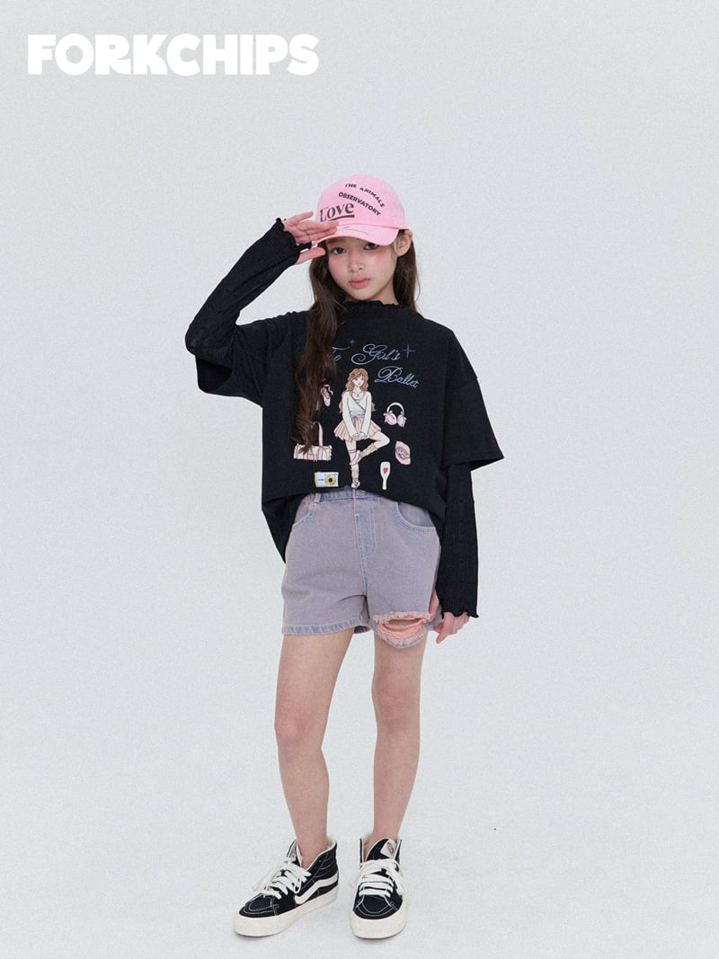 Fork Chips - Korean Children Fashion - #kidsstore - Balletcore Tee - 8