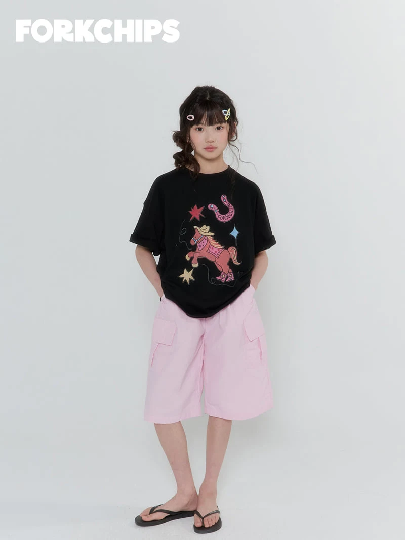 Fork Chips - Korean Children Fashion - #kidsstore - Snap Bermuda Pants - 7