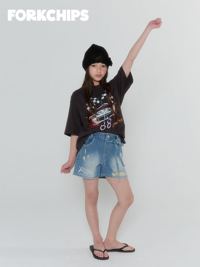 Fork Chips - Korean Children Fashion - #kidsstore - XO Vintage Shorts - 6