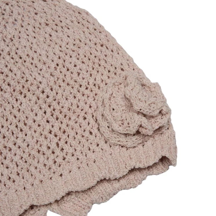 Fork Chips - Korean Children Fashion - #kidsshorts - Rose Knit Beanie - 4