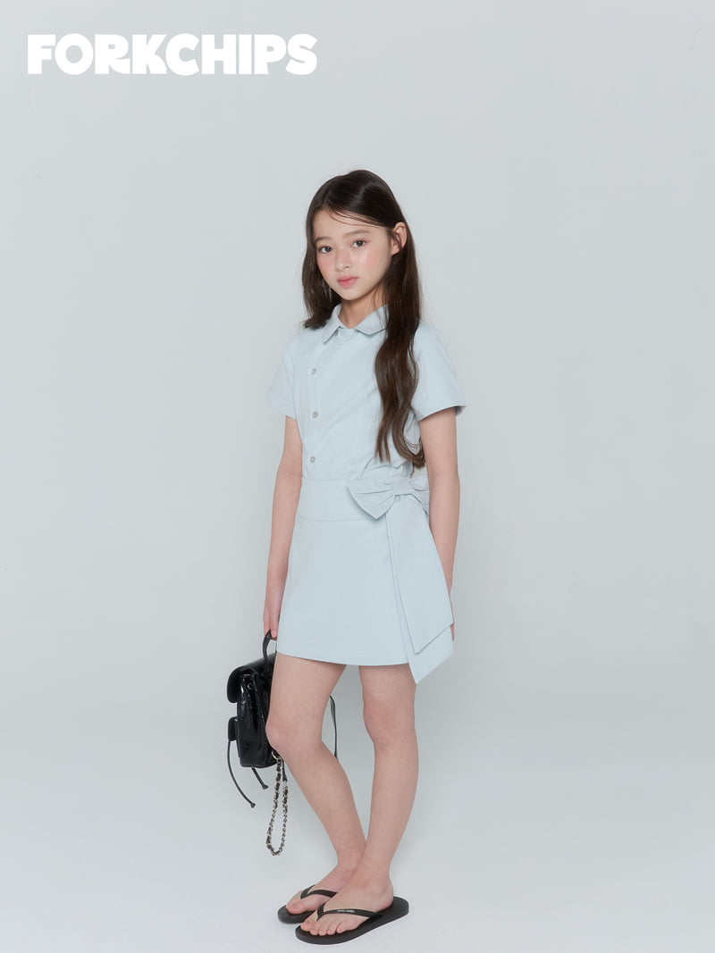 Fork Chips - Korean Children Fashion - #kidsstore - Buddy Ribbon Skirt - 12