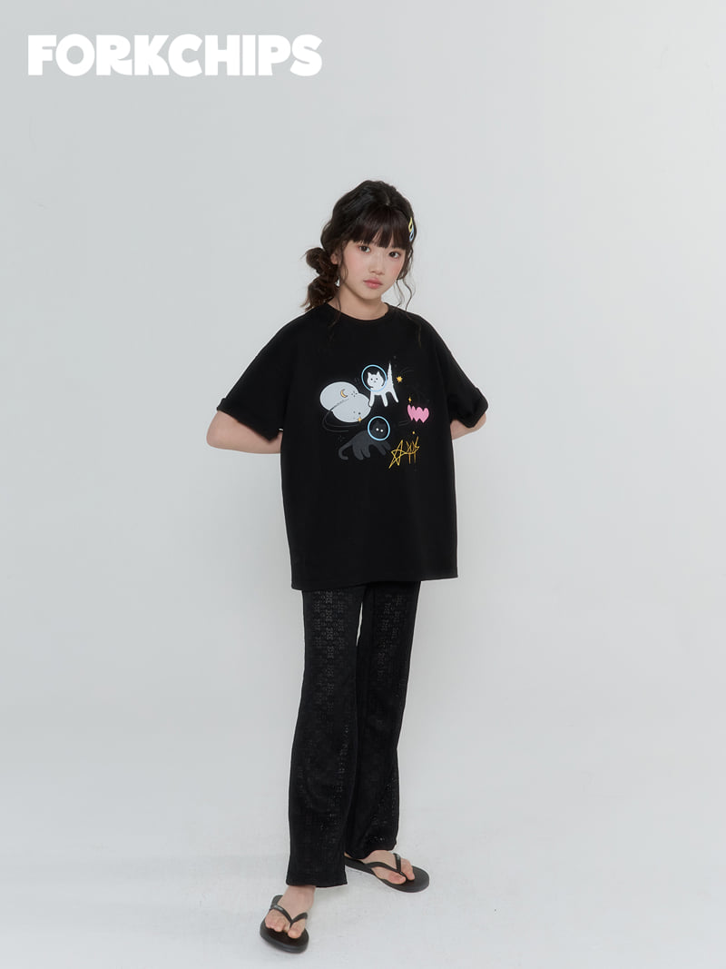 Fork Chips - Korean Children Fashion - #kidzfashiontrend - Moon Cat Tee - 12