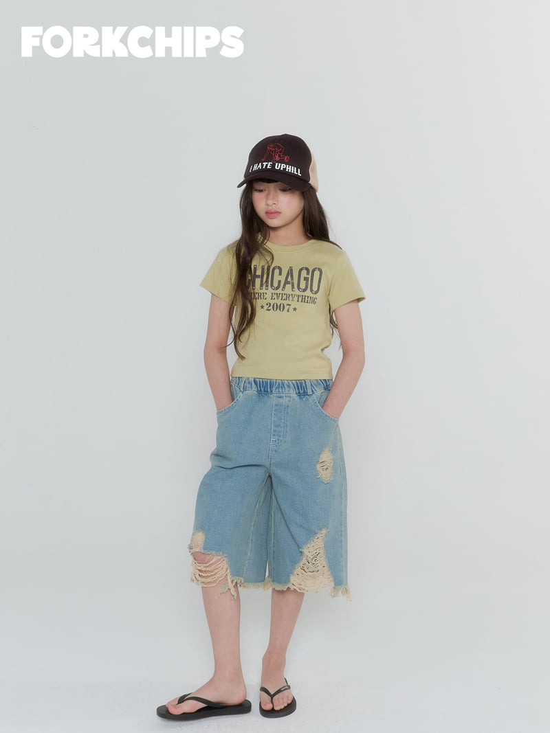 Fork Chips - Korean Children Fashion - #kidzfashiontrend - Grunge Denim Pants - 6
