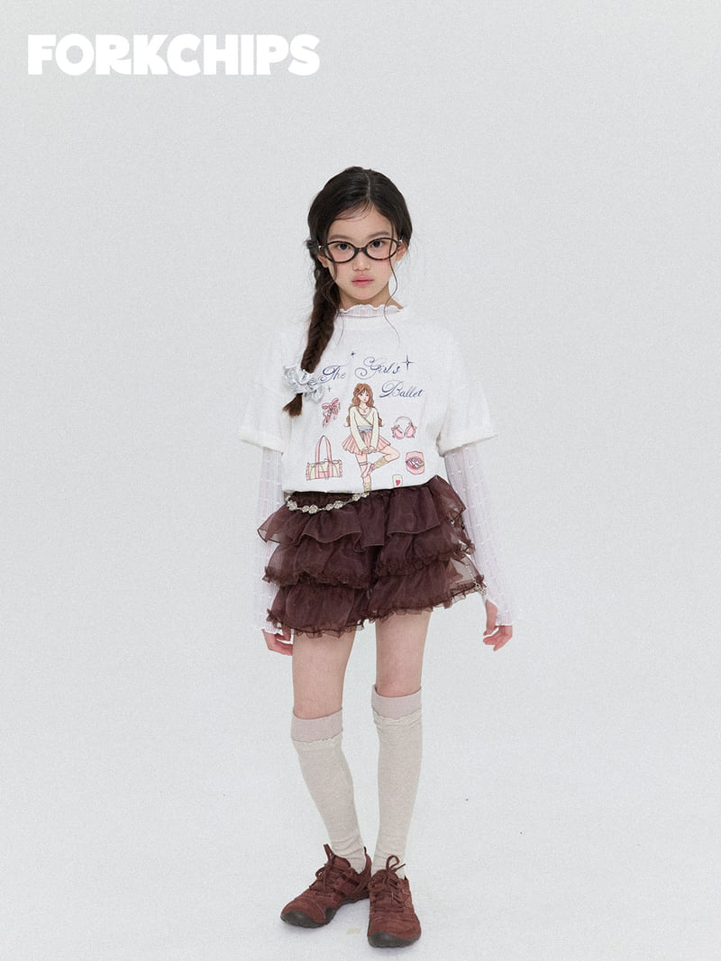 Fork Chips - Korean Children Fashion - #kidzfashiontrend - Balletcore Tee - 9
