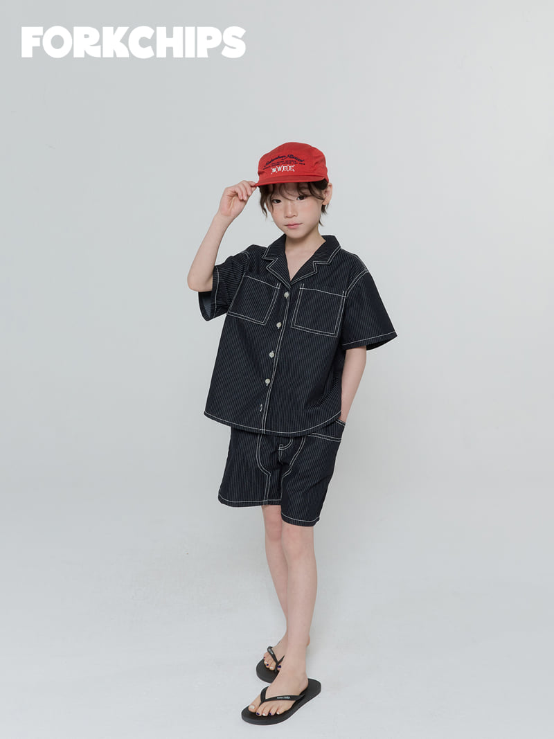 Fork Chips - Korean Children Fashion - #kidzfashiontrend - Number Half Pants - 6