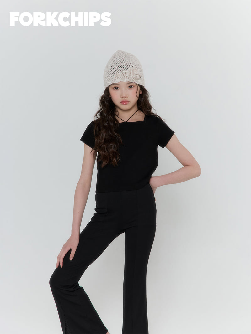 Fork Chips - Korean Children Fashion - #kidzfashiontrend - Edge Ribbon Tee