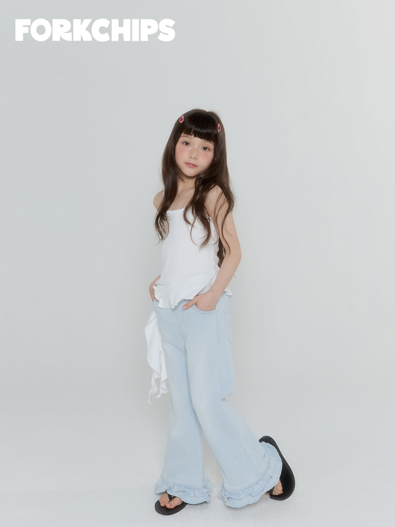 Fork Chips - Korean Children Fashion - #kidzfashiontrend - Unbalanced Ruffle Sleeveless - 9