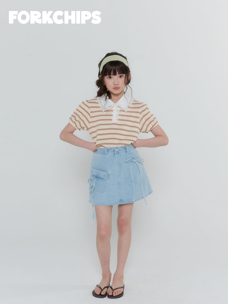 Fork Chips - Korean Children Fashion - #littlefashionista - Lollipop Collar Tee - 12