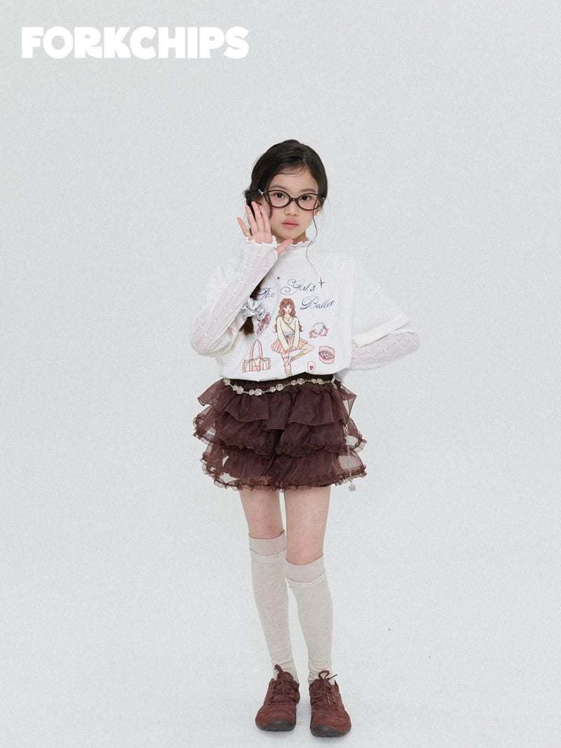 Fork Chips - Korean Children Fashion - #littlefashionista - Balletcore Tee - 11