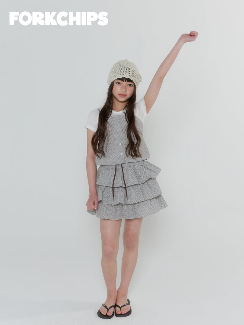 Fork Chips - Korean Children Fashion - #littlefashionista - Noir Tiered Skirt - 6
