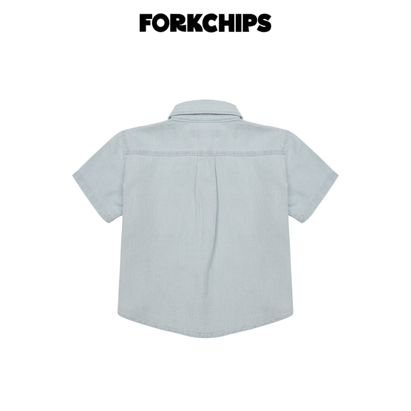 Fork Chips - Korean Children Fashion - #Kfashion4kids - Sky Denim Shirt - 4