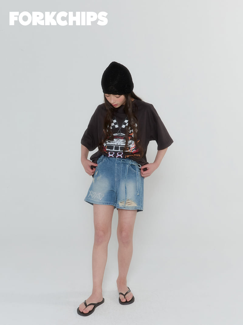 Fork Chips - Korean Children Fashion - #littlefashionista - XO Vintage Shorts - 9