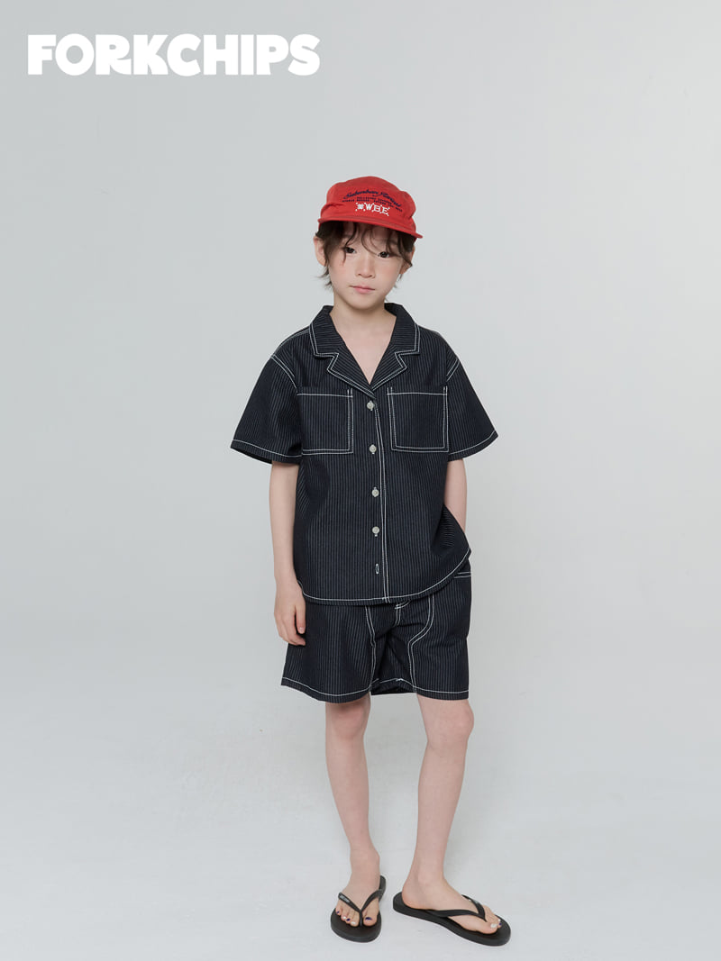 Fork Chips - Korean Children Fashion - #littlefashionista - Number Half Pants - 8