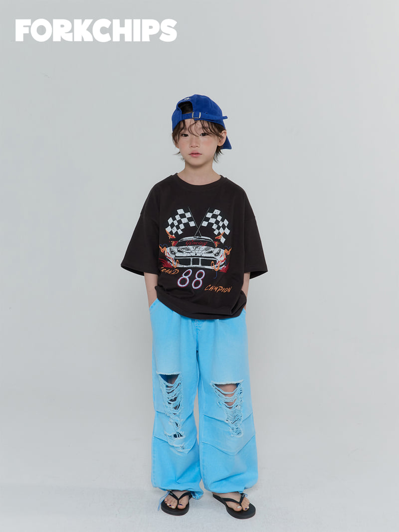 Fork Chips - Korean Children Fashion - #magicofchildhood - Racing Tee - 7