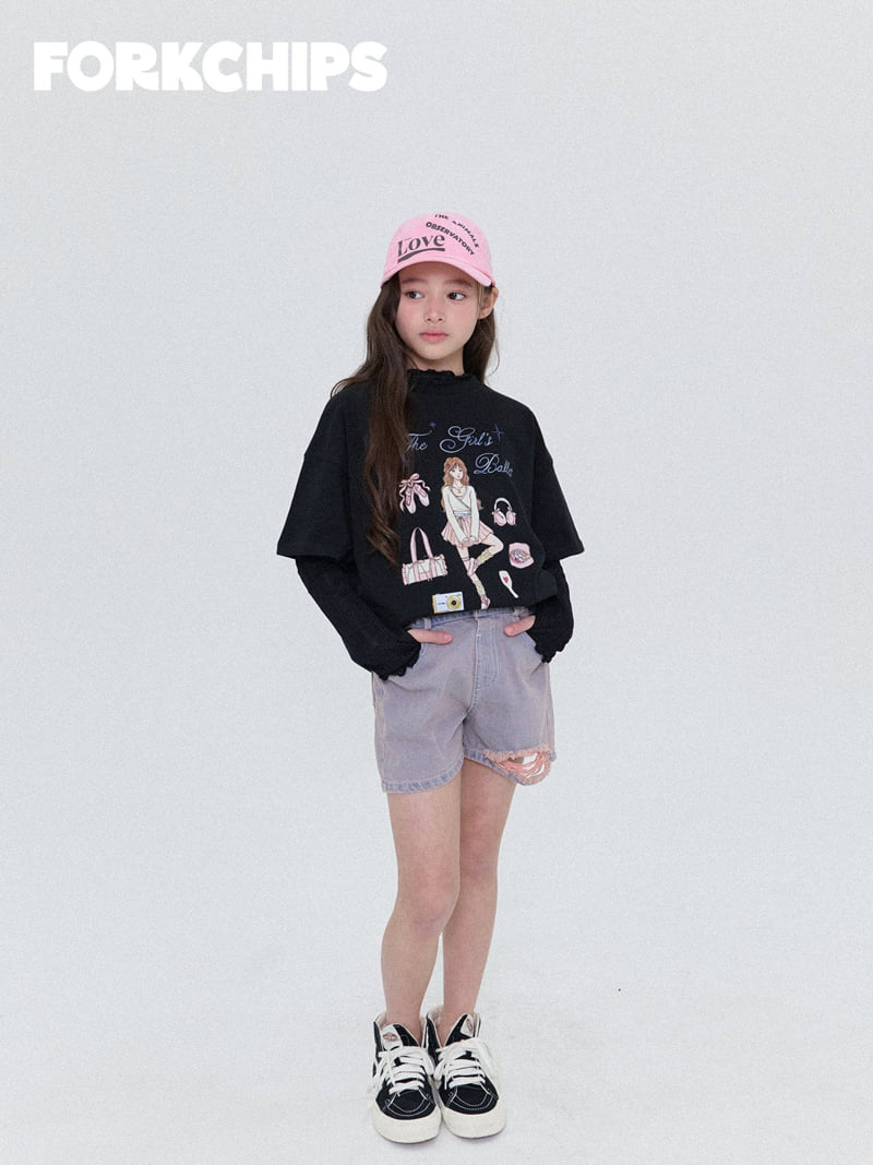 Fork Chips - Korean Children Fashion - #magicofchildhood - Balletcore Tee - 12