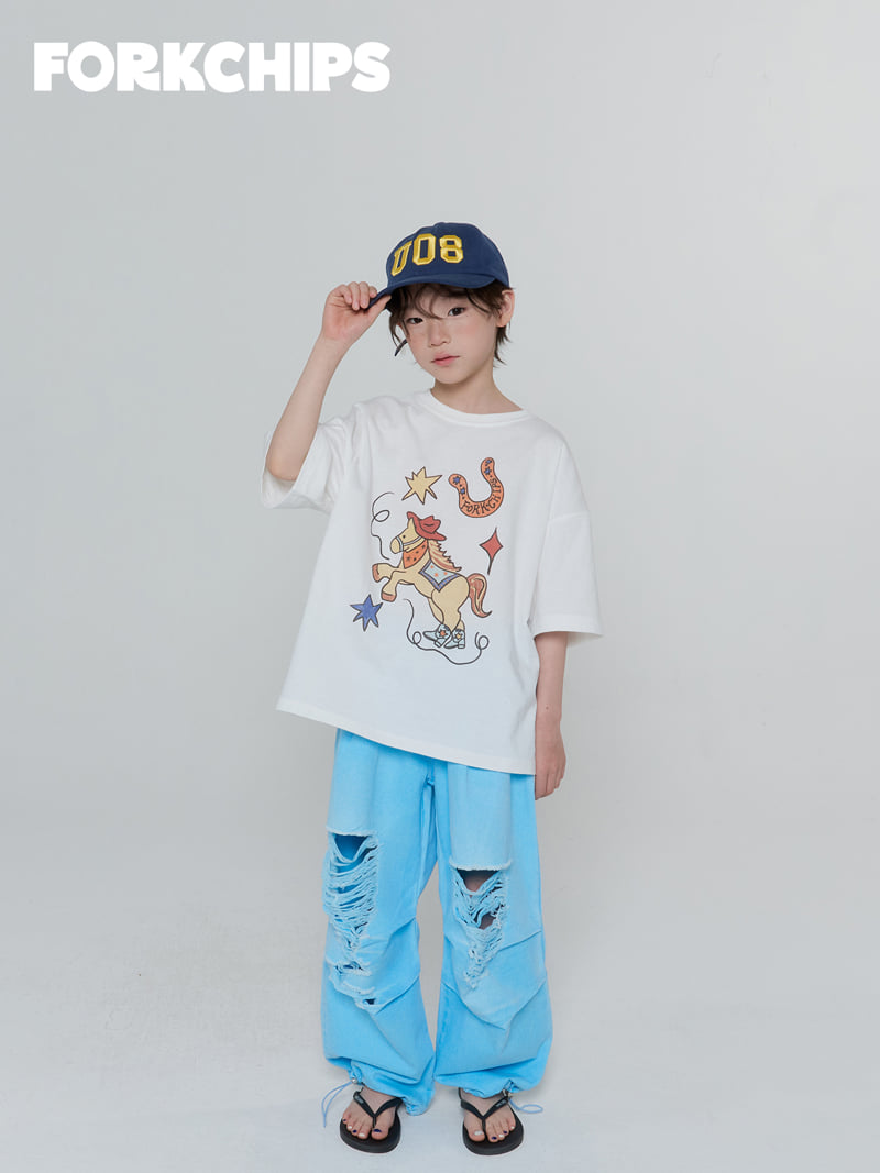 Fork Chips - Korean Children Fashion - #magicofchildhood - Cowboy Tee - 12