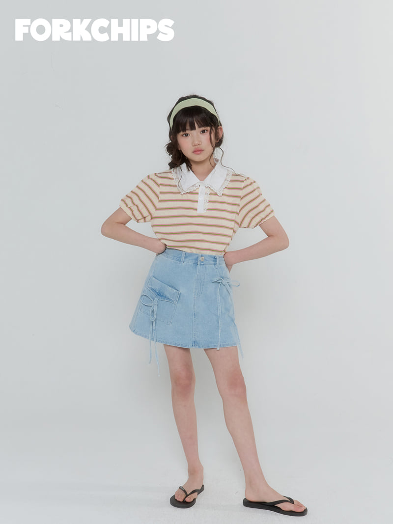 Fork Chips - Korean Children Fashion - #magicofchildhood - Cube Ribbon Skirt - 11