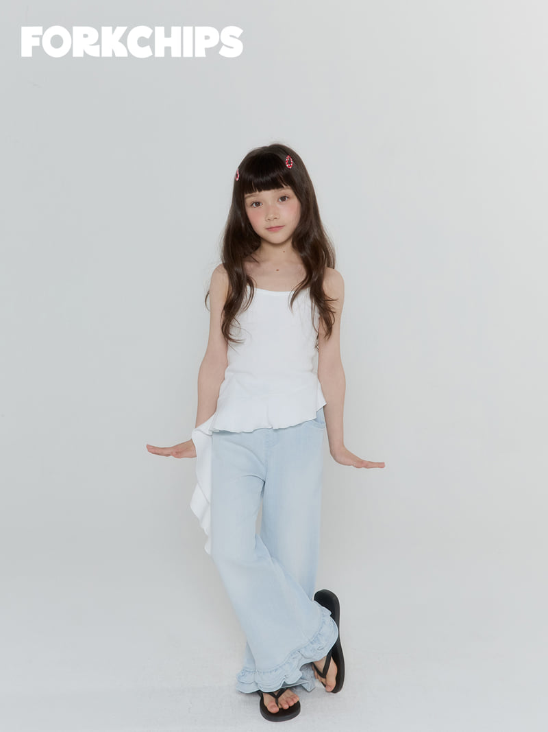 Fork Chips - Korean Children Fashion - #magicofchildhood - Unbalanced Ruffle Sleeveless - 12