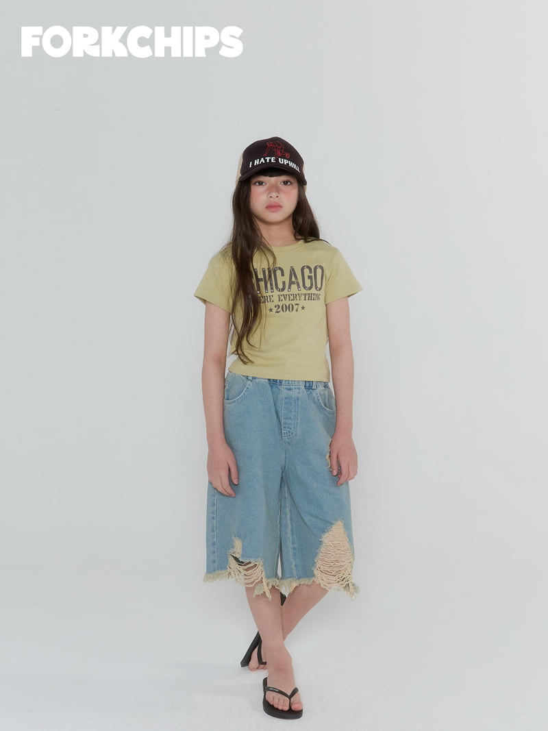 Fork Chips - Korean Children Fashion - #minifashionista - Grunge Denim Pants - 10