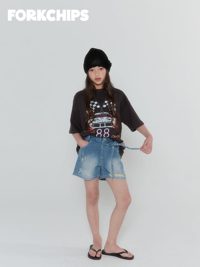 Fork Chips - Korean Children Fashion - #minifashionista - XO Vintage Shorts - 11