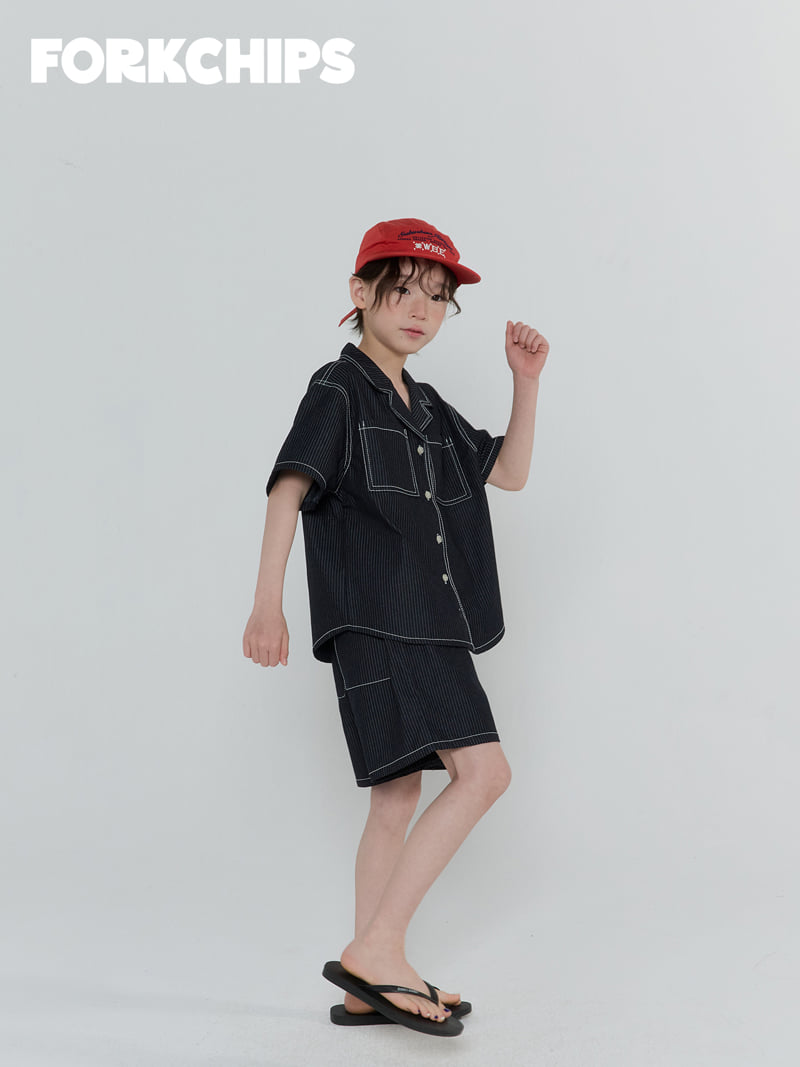 Fork Chips - Korean Children Fashion - #minifashionista - Number Half Pants - 10