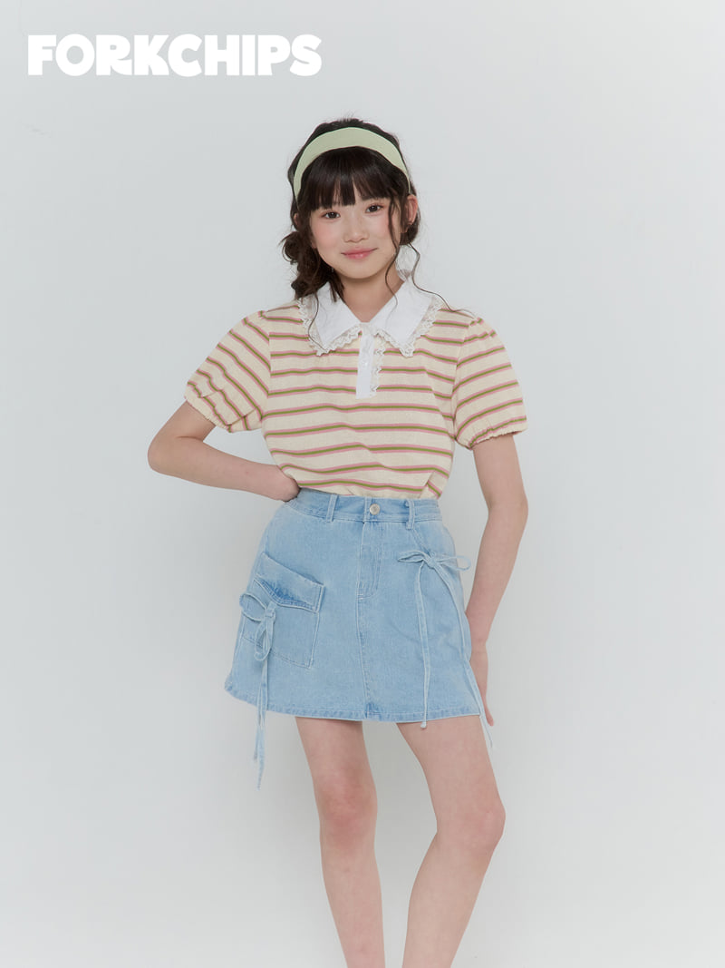 Fork Chips - Korean Children Fashion - #minifashionista - Cube Ribbon Skirt - 12