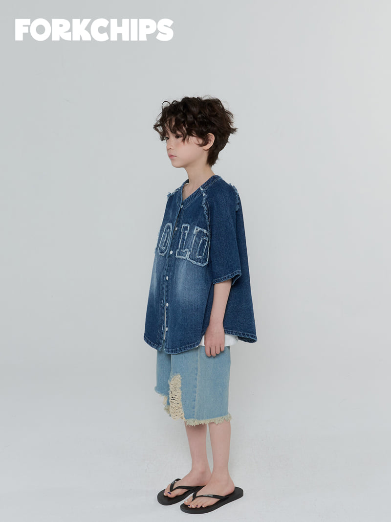 Fork Chips - Korean Children Fashion - #minifashionista - Bold Denim Shirt - 10