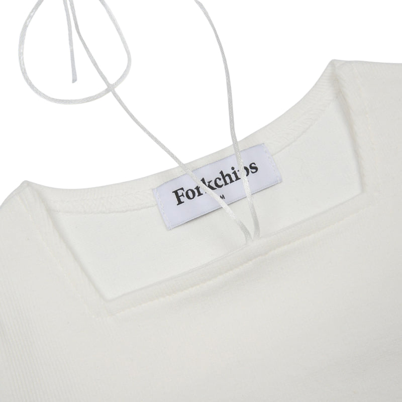 Fork Chips - Korean Children Fashion - #minifashionista - Edge Ribbon Tee - 5